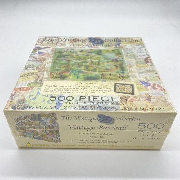 The‎ Vintage 3D Collection Vintage Baseball 500 Pc Puzzle New Sealed Jigsaw - Picture 3 of 11